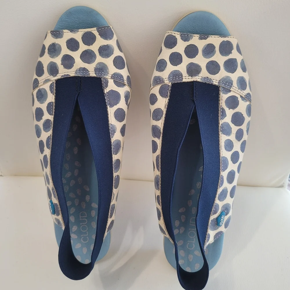 Cloud Caliber Tupai Blue Slingback Leather Sandal Women's sizes 37